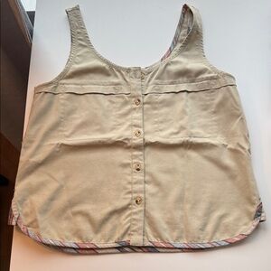 Burton Beige Button-Front Tank Top